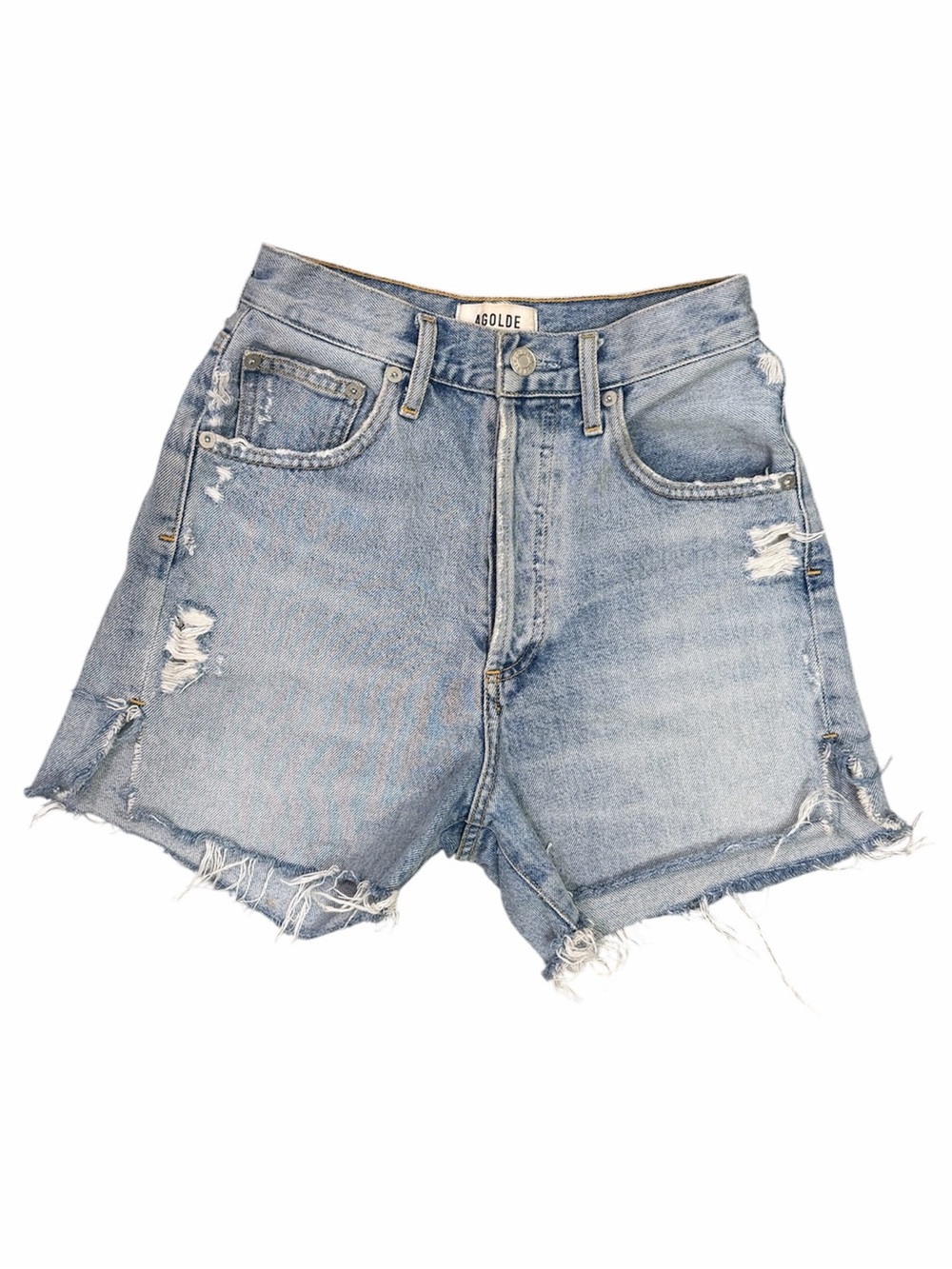 Agolde Dee Ultra High Rise Denim Light Wash Jean Shorts size 23